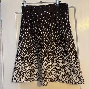 Super cool VINTAGE 70s chocolate brown and white a line midi Skirt